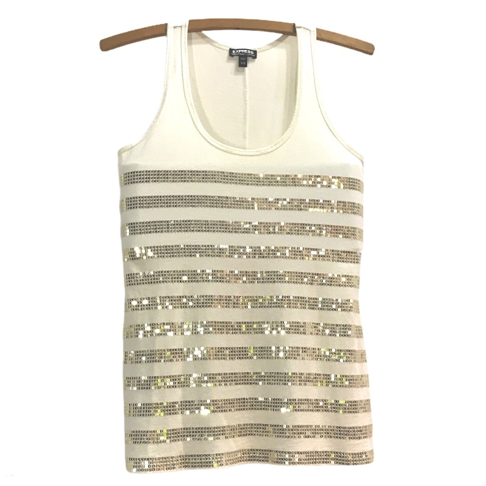 Express Dream-weight Cotton Gold Sparkle Tank